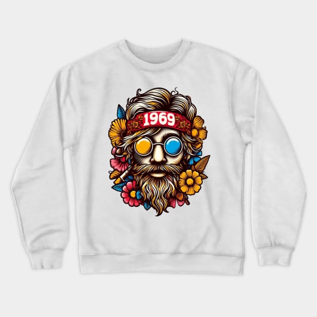 hippie woodstock 1969 Crewneck Sweatshirt by Anthony88